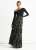 Zwarte geknipte jacquard gelaagde maxi-rok