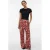 VERO MODA wide leg high waist casual broek met paisley print donkerrood