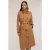 Motivi High-neck Trench Coat In Technical Fabric Brown