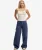 Mid Rise Baggy Broek Blauw