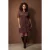 Trendyol Curve Dames Bruin Effen Kort / Mini Kort Casual A-lijn Grote maten Jurk