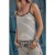 Mikuta The Black Striped Tank Top Black