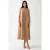 Linnenachtig Mouwloos Crew Neck Midi-jurk