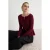 TRENDYOLMİLLA Dames Bordeaux Effen Lang Regular fit Blouses