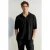 TRENDYOL MAN Heren Zwart Effen Kort Oversized Poloshirts