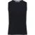Zwarte katoenen mouwloze top in stretch jersey stof.