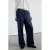 Mango denim regular waist wide leg broek – donkerblauw