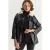 Faux leren jas met nepbontdetail