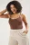 Trendyol Curve Dames Bruin Effen Mouwloos Getailleerd Grote maten Blouses