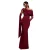 Asymmetrische lange bodycon jurk Bardot met ceintuur vrouw Goddiva