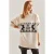Lange Oversized Gebreide Trui met Patroon en Ronde Hals