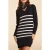 ICode Black Knit Dress With White And Gold Stripes