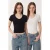 Basic V-Hals Katoenmengsel T-shirt