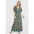 Geisha viscose maxi jurk met smockwerk en print – blauw