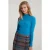 River Woods Blue Ribbed Mock Neck T-shirt