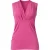 Mouwloze top met V-hals en draperie in roze.