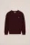 WE Fashion – Jongens gebreide trui met structuur en embroidery – Regular fit – Aubergine – Katoen –
