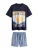 Next Pyjama kort ‘Frankie Thorp’  navy / curry / zwart / wit