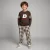Riffle Amsterdam straight leg geruite joggingbroek – zwart/offwhite