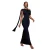 Asymmetrische lange bodycon jurk Bardot met ceintuur vrouw Goddiva