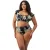 Elomi high waist bikinibroekje Tropical Retreat zwart/lichtgroen/roze