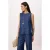TRENDYOLMİLLA Dames Donkerblauw Effen Mouwloos Regular fit Blouses