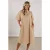 NUKUS gebloemde midi jurk camel