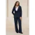 TRENDYOLMİLLA Dames Donkerblauw Effen Lang Regular fit Blazers