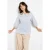 LOLALIZA geruite blouse met borduursels – lichtblauw