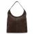 Manfield suede schoudertas donkerbruin