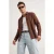 TRENDYOL MAN Heren Bruin Effen Lang Regular fit Overhemden