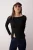 TRENDYOLMİLLA Dames Zwart Effen Lang Getailleerd Blouses