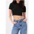 Black Bananas High Collar Rib Top Black