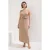 Beige, rechte, mouwloze maxi-jurk voor dames, geschikt voor overdag en ’s avonds.