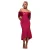 Asymmetrische Midi Bodycon Satin en Scuba Jurk met Gedraaide Knoop Dames Goddiva