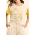 ICode Ecru T-shirt With Yellow Slogan Sleeves Ecru