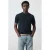 Mango Man slim T-shirt donkerblauw rib gebreid