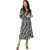 Biba Midi-jurk voor dames met getailleerde taille (Zwart, Wit)