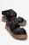 Lunas Leer Side-Zip Plat Hak Sandaal