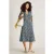 White Stuff Iris Linen Dress Navy Print