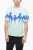 Slim Fit JUMBLED BOLT T-shirt met ronde hals in lichtblauw