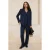 TRENDYOLMİLLA Dames Donkerblauw Gestreept Lang Regular fit Blazers