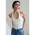Geribbelde Halterhals Mouwloze Blouse