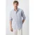 Mango Man slim fit gestreept overhemd – middenblauw