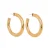 Label Kiki gold plated oorbellen Rough Hoops