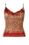 Camisole-top met fluwelen effect en print in rijke rode tinten