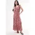 Paisley Print Maxi Jurk met Vierkante Kraag