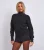 Zwarte ribgebreide oversized trui met ronde hals