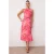 Roze abstracte midi-jurk zonder mouwen voor dames, stijlvolle/nachtjurk