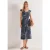 Street One Dames Midi-jurk van mesh met print in Blauw